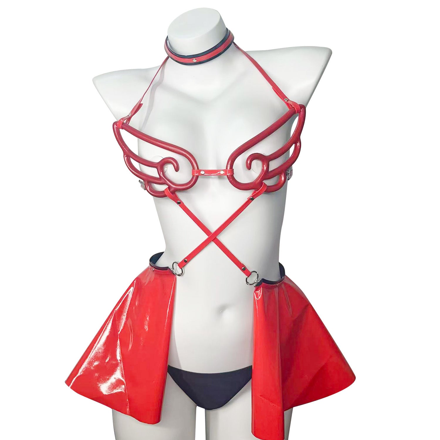 Red Evil Angel Cosplay Outfit - Sexy Lolita Party Costume