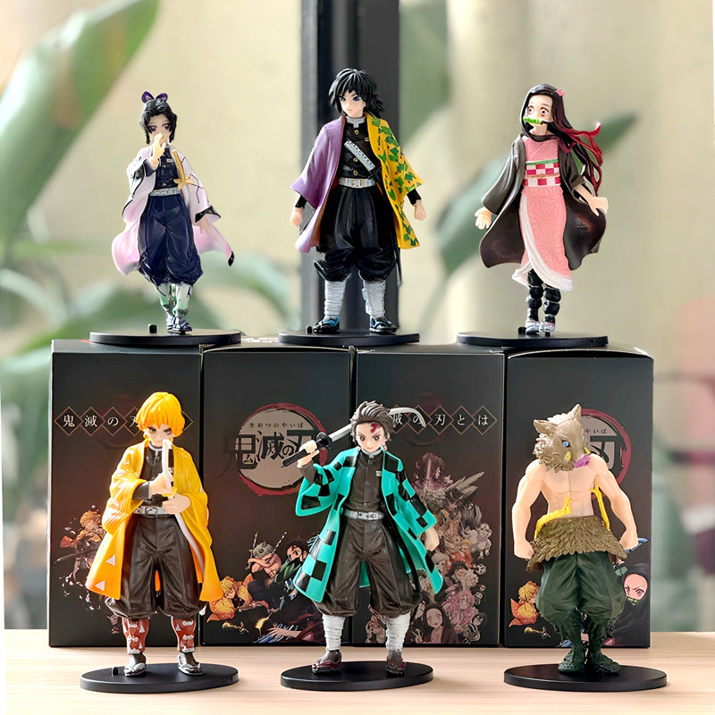 Demon Slayer 6-Piece Figure Set - Tanjiro, Nezuko, Zenitsu, Inosuke, Giyu, Shinobu