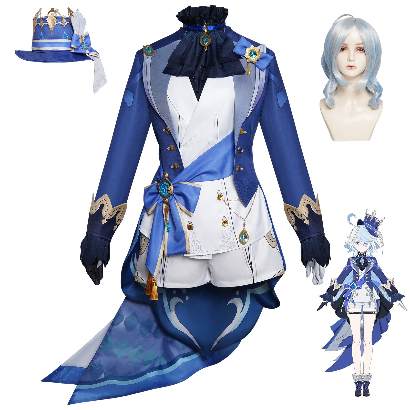 Genshin Impact Furina Cosplay Costume - Fontaine Archon Outfit
