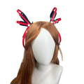 Edgy Red-Black Bunny Ear Hair Clips for Gothic & Cosplay
