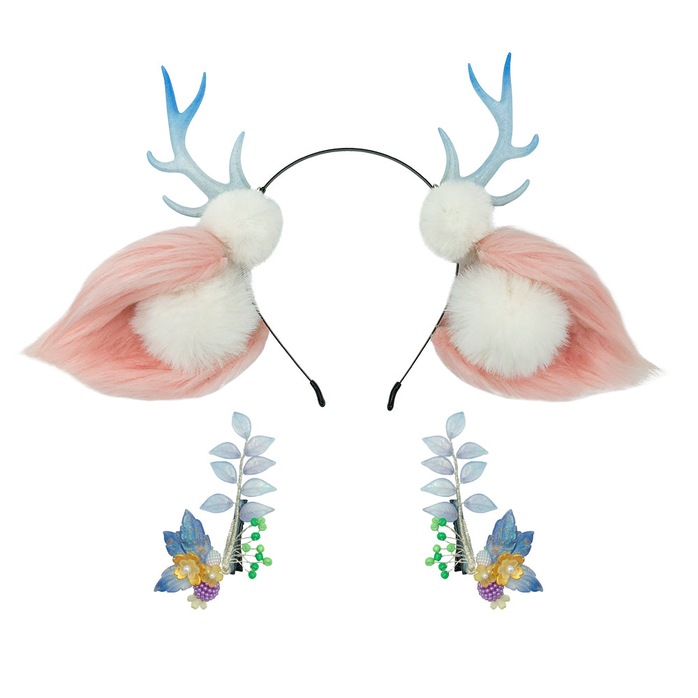 Yao (Honor of Kings) Pink Antler Headband & Hair Clips