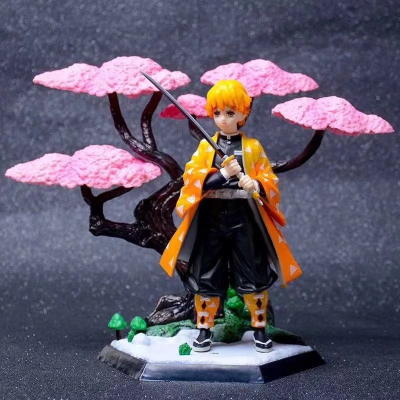 Demon Slayer Zenitsu Figure - Sakura Tree Scene Anime Collectible