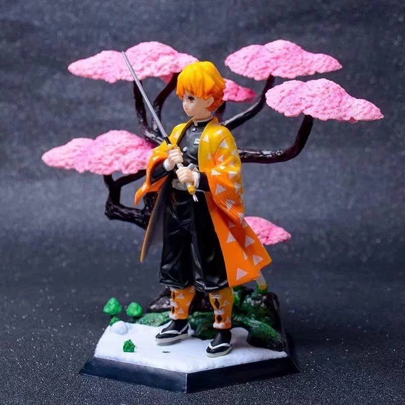 Demon Slayer Zenitsu Figure - Sakura Tree Scene Anime Collectible