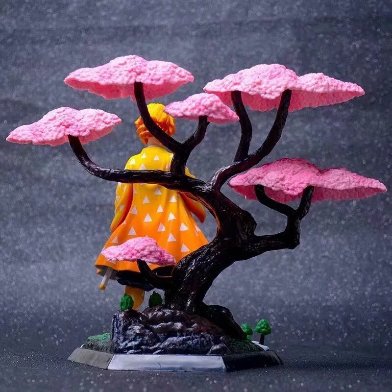 Demon Slayer Zenitsu Figure - Sakura Tree Scene Anime Collectible