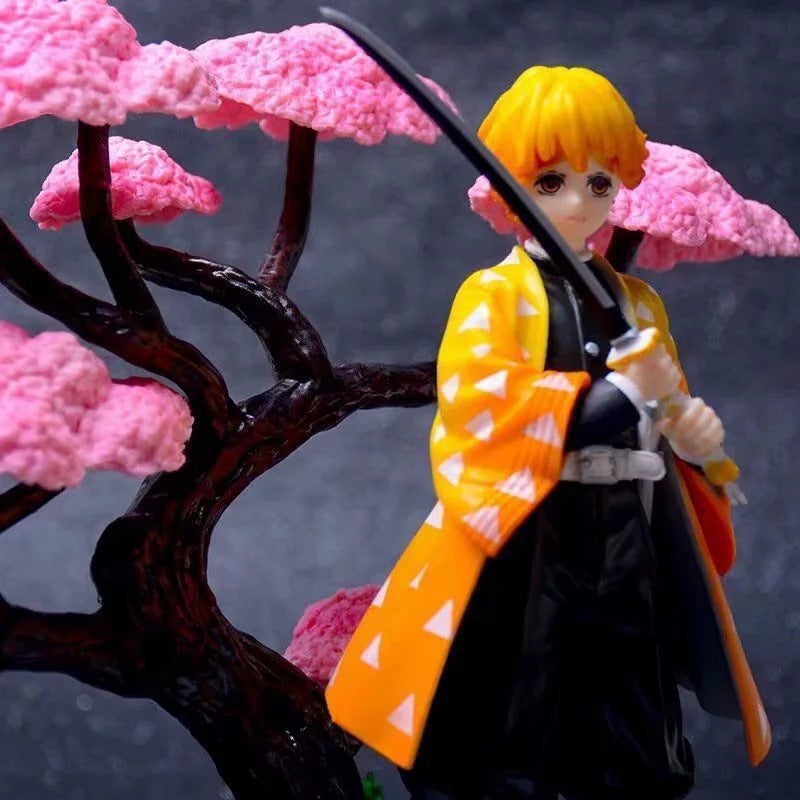 Demon Slayer Zenitsu Figure - Sakura Tree Scene Anime Collectible