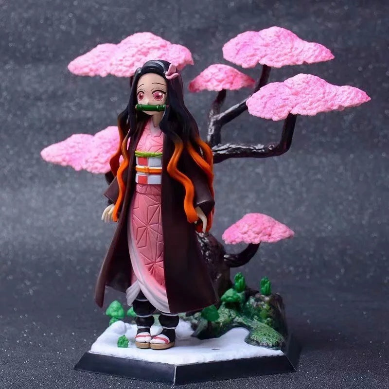 Demon Slayer Nezuko Kamado Figure - Sakura Tree Scene Anime Collectible
