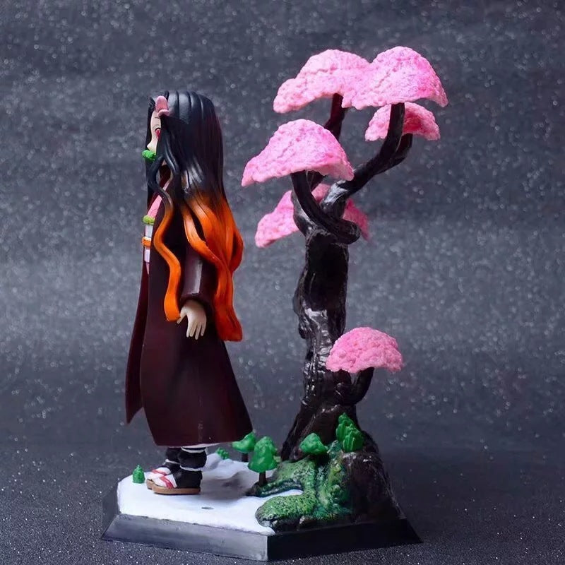 Demon Slayer Nezuko Kamado Figure - Sakura Tree Scene Anime Collectible