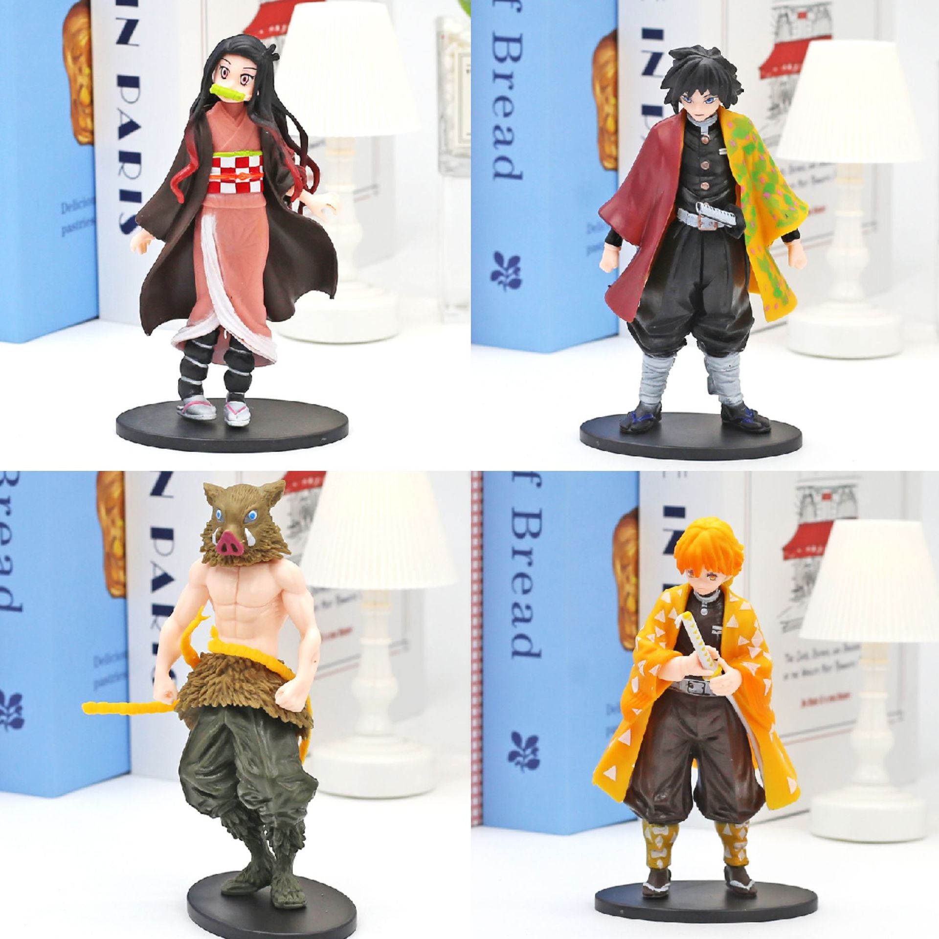 Demon Slayer Anime Figure Set - Tanjiro, Nezuko, Zenitsu, Rengoku + Giyu