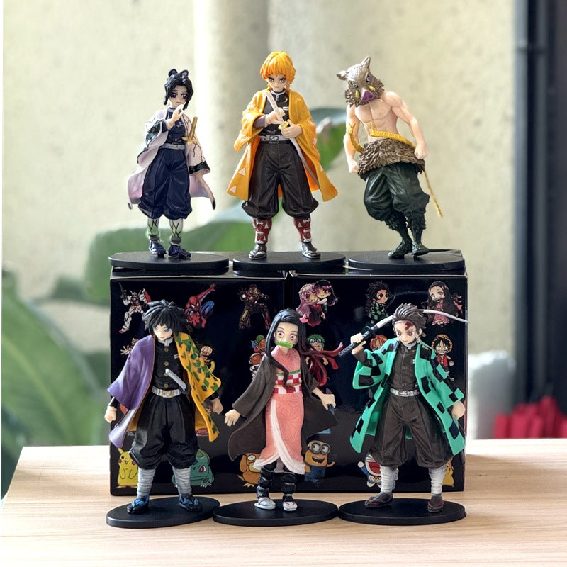 Demon Slayer 6-Piece Figure Set - Tanjiro, Nezuko, Zenitsu, Inosuke, Giyu, Shinobu