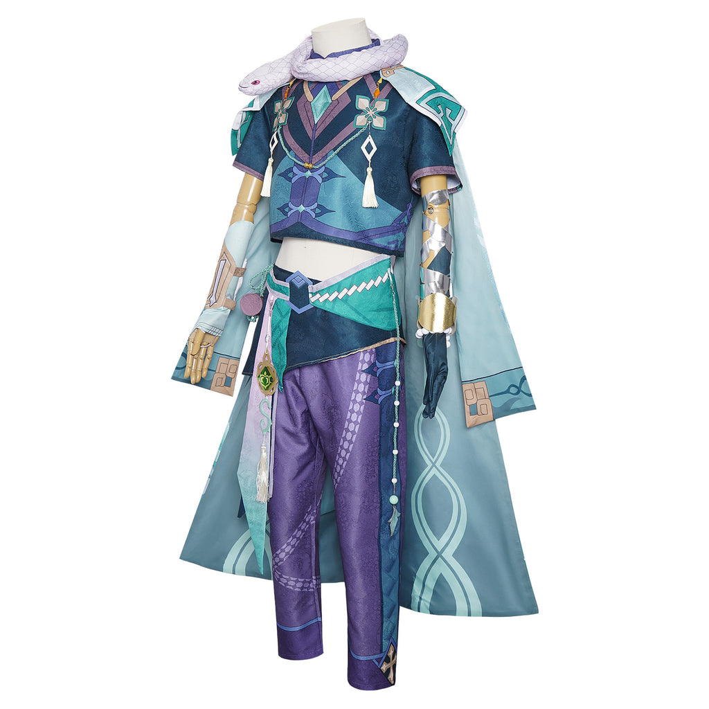 Genshin Impact Baizhu Cosplay Costume - Full Outfit with Snake