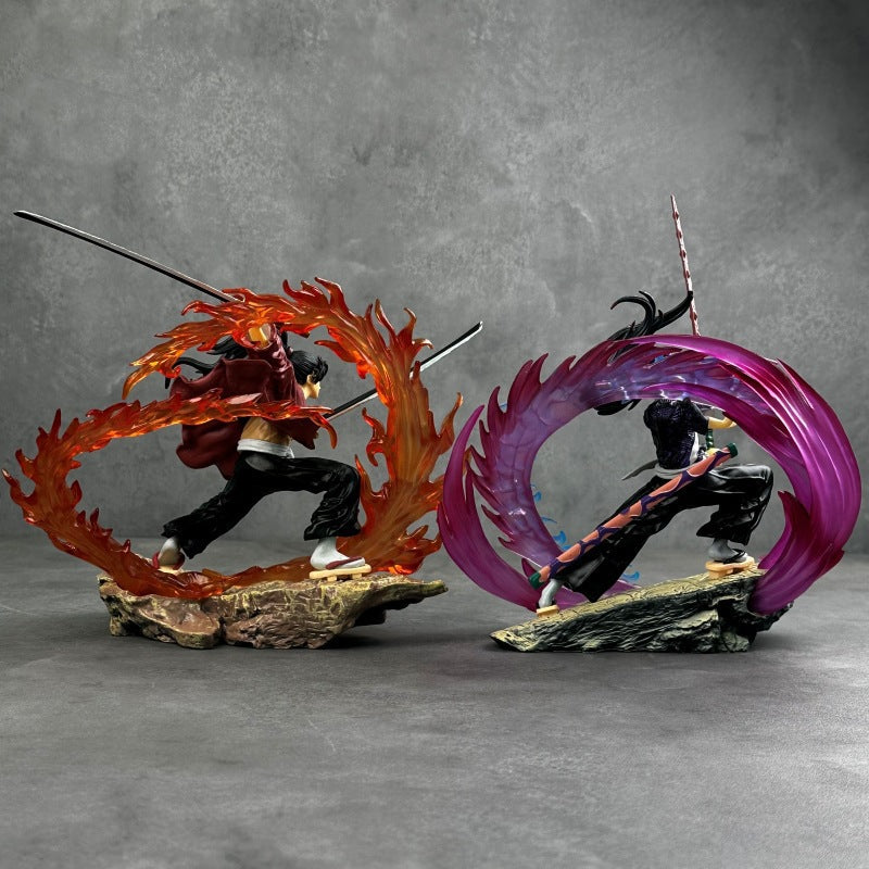 Demon Slayer Yoriichi vs Kokushibo Figure Set - Light-Up Battle Scene Statue