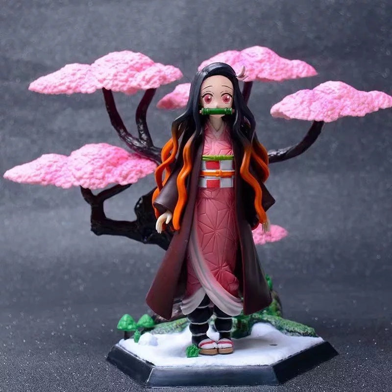 Demon Slayer Nezuko Kamado Figure - Sakura Tree Scene Anime Collectible