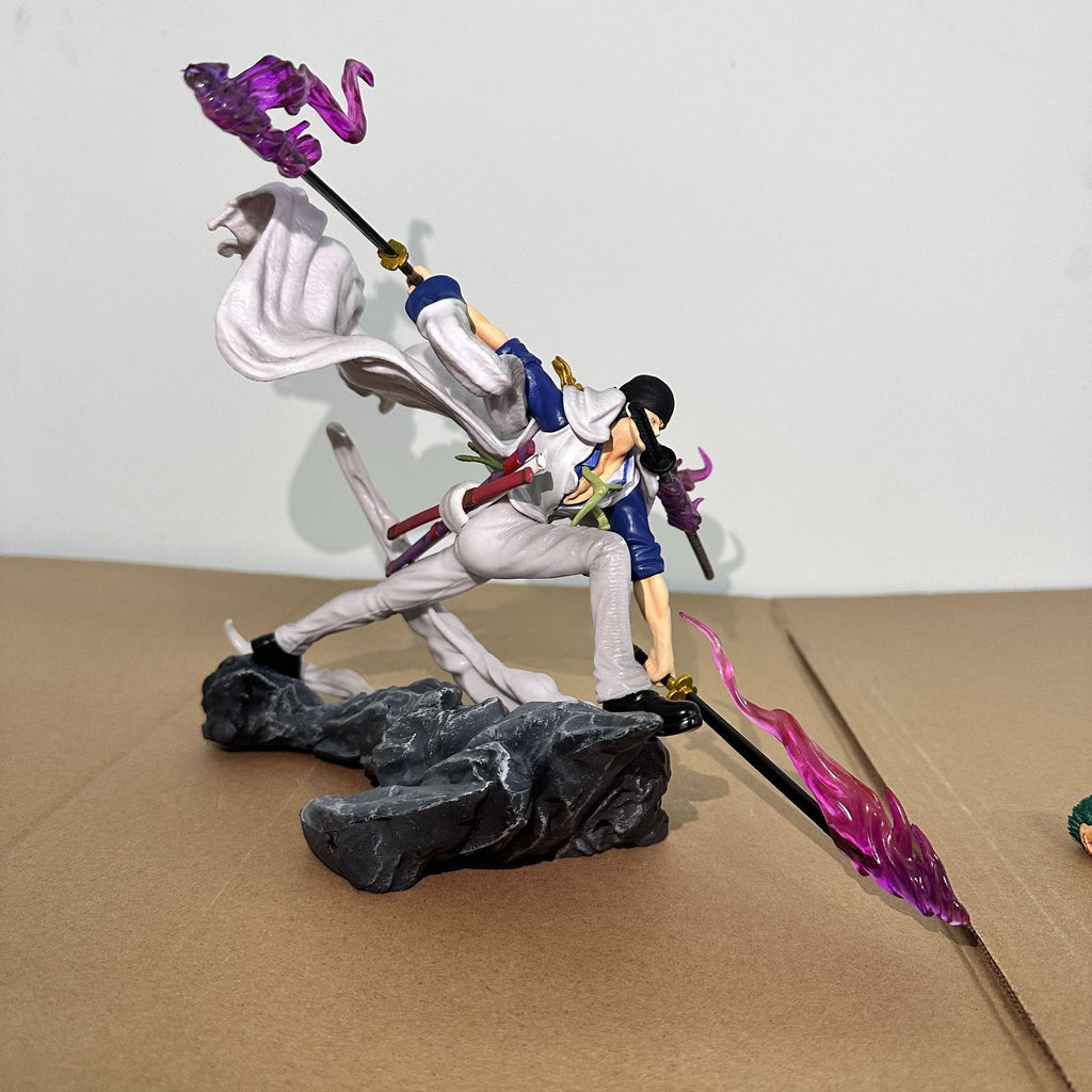 One Piece Roronoa Zoro White Cloak Purple Aura Figure