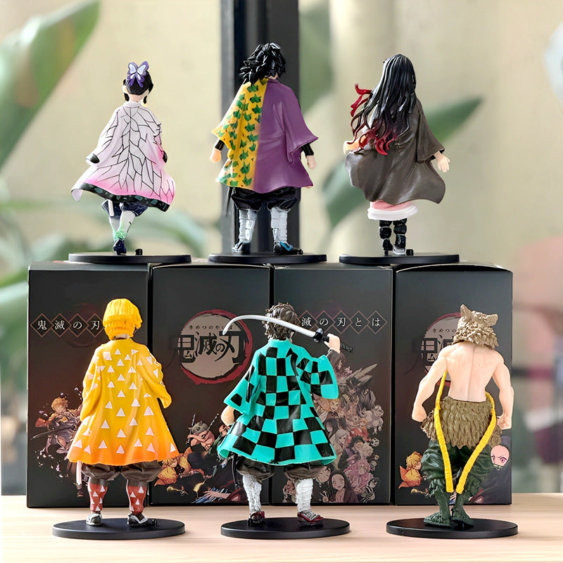 Demon Slayer 6-Piece Figure Set - Tanjiro, Nezuko, Zenitsu, Inosuke, Giyu, Shinobu