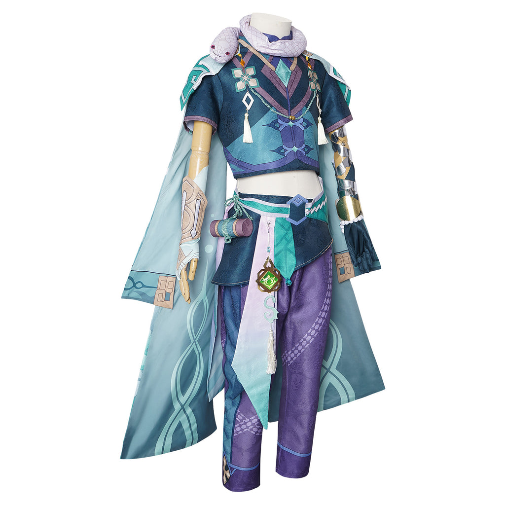 Genshin Impact Baizhu Cosplay Costume - Full Outfit with Snake