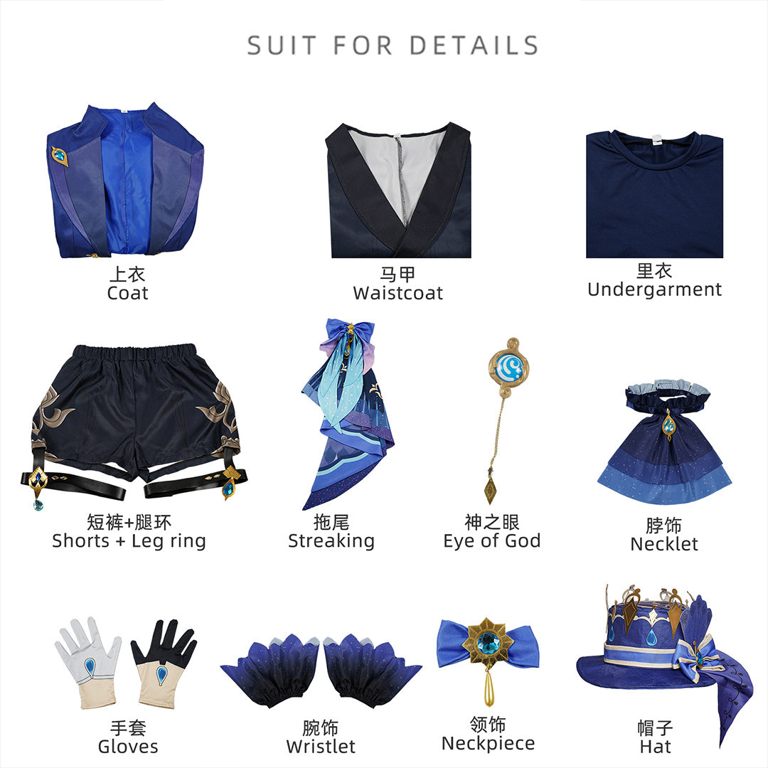 Genshin Impact Furina Cosplay Costume - Fontaine Archon Outfit