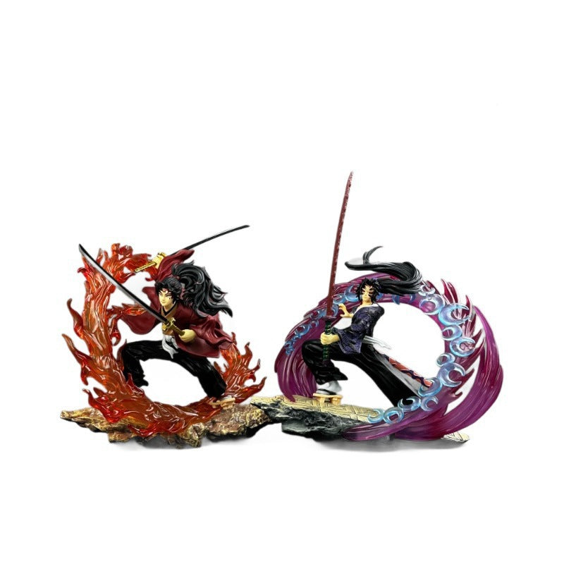 Demon Slayer Yoriichi vs Kokushibo Figure Set - Light-Up Battle Scene Statue