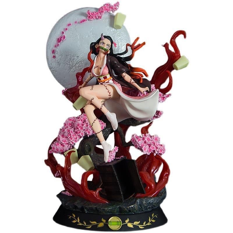 Demon Slayer Nezuko Kamado Moon Cherry Blossom Figure - Anime Collectible Statue