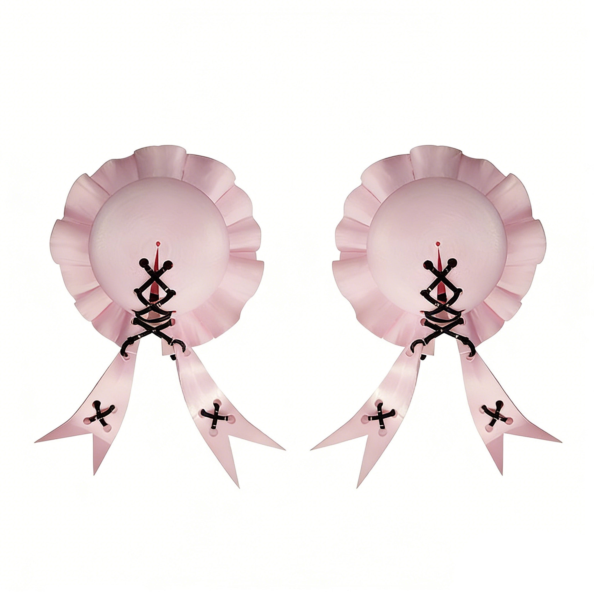 Lolita Pink Bun Hair Clips - Anime Cosplay Hair Accessory