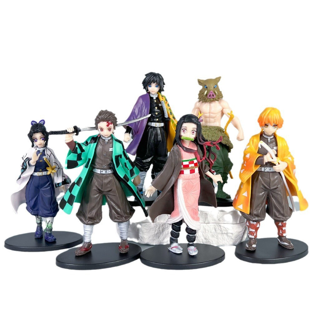 Demon Slayer 6-Piece Figure Set - Tanjiro, Nezuko, Zenitsu, Inosuke, Giyu, Shinobu