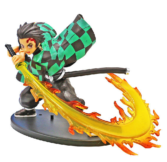 Demon Slayer Anime Figure Set - Tanjiro, Nezuko, Zenitsu, Rengoku + Giyu