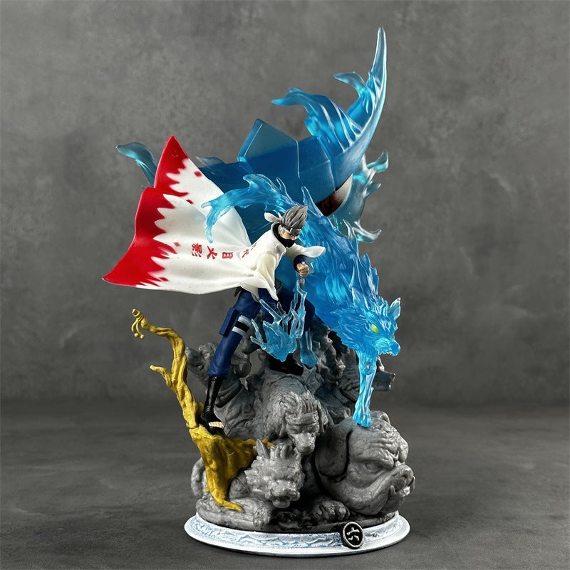 Naruto Kakashi Sixth Hokage Figure Susanoo Blue Wolf Collectible2