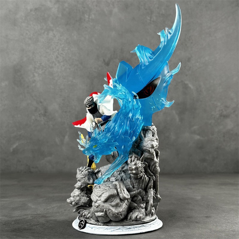 Naruto Kakashi Sixth Hokage Figure Susanoo Blue Wolf Collectible3