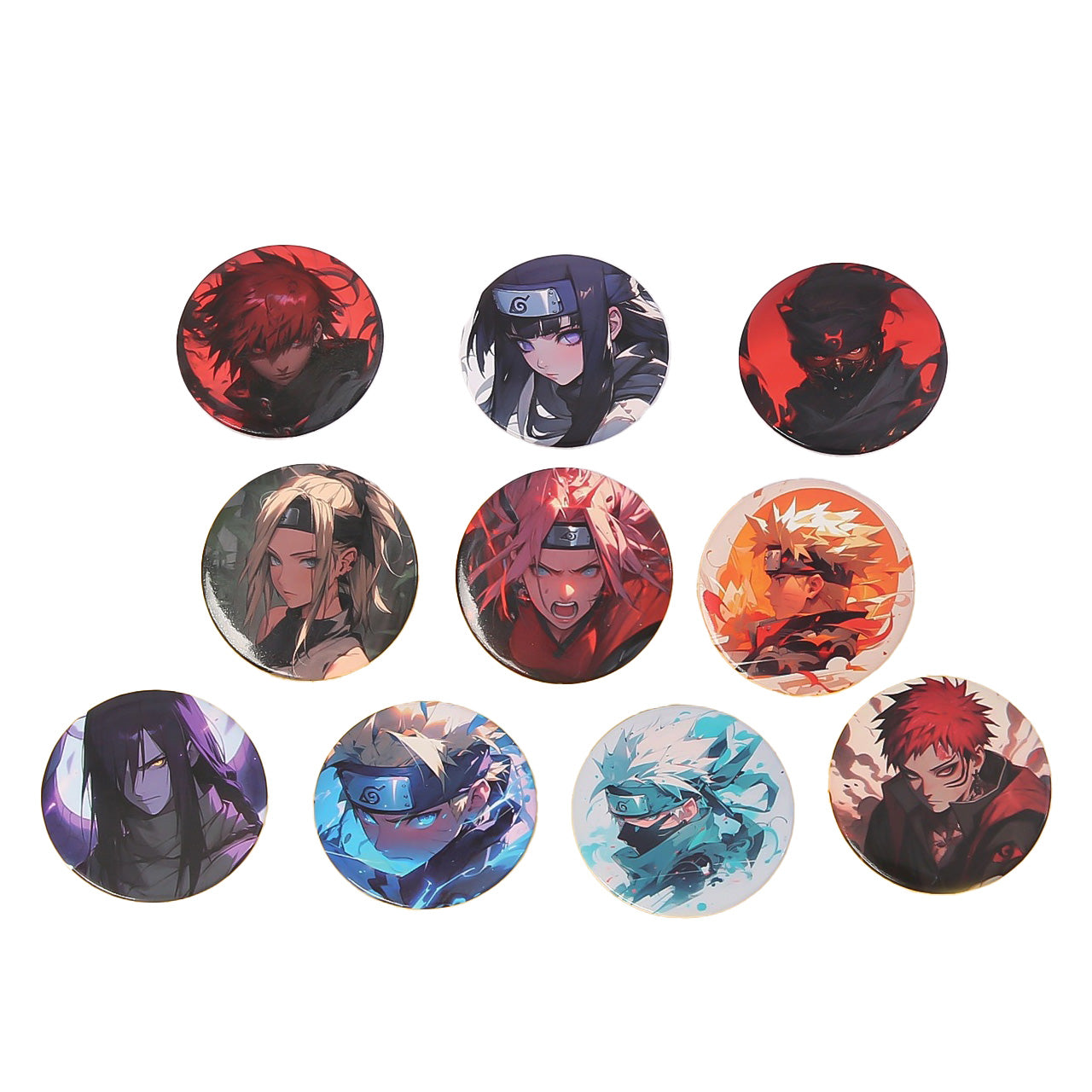 Naruto Shippuden 10-Character Button Badge Set – Anime Collectible