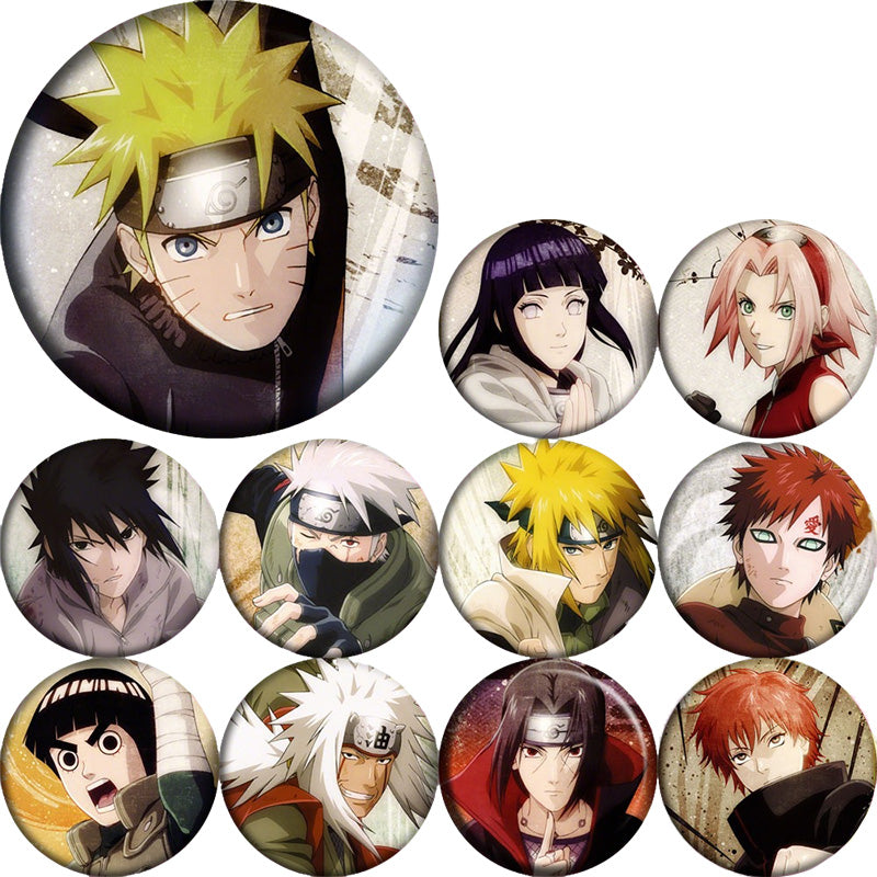 Naruto Shippuden 11 Character Button Badge Set – Anime Pins1