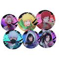 Naruto Shippuden Holographic Button Badge Set – 6 Anime Pins 58mm