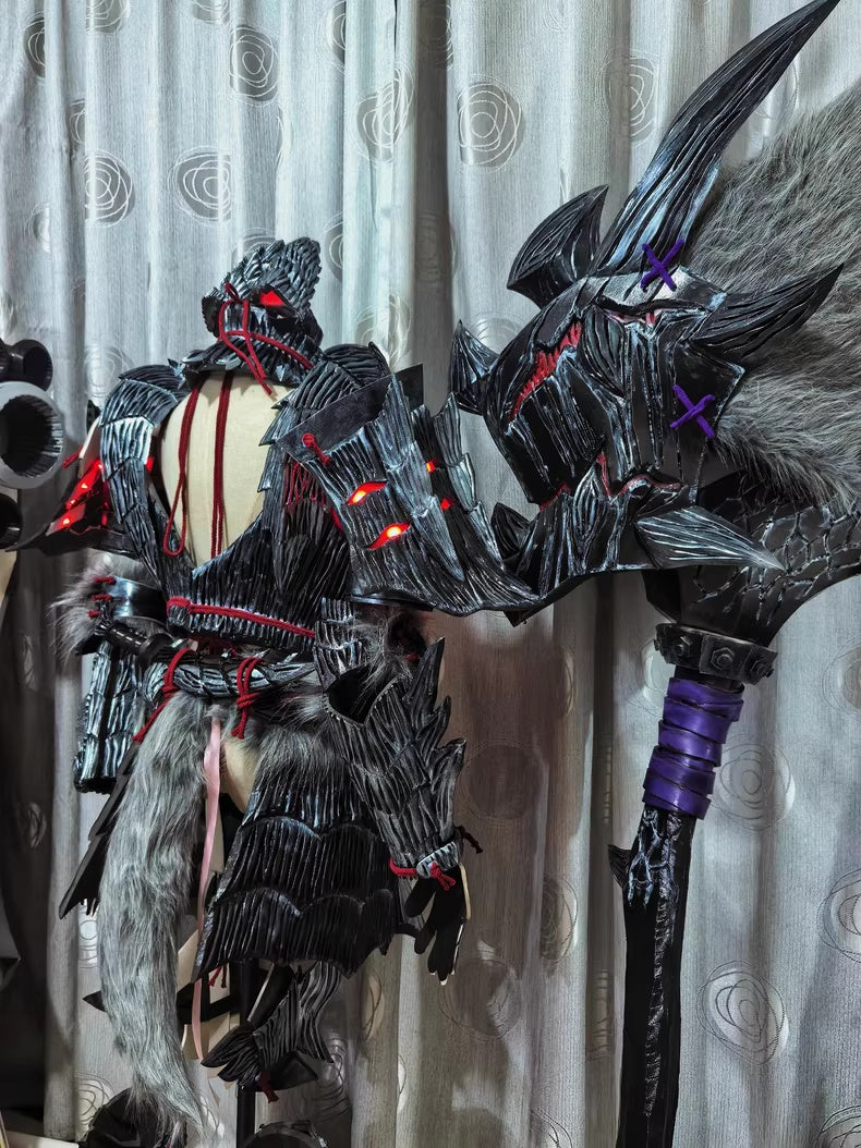 Monster Hunter Glavenus Armor Set with Great Hammer – Custom Cosplay Prop & Costume (Made to Order)
